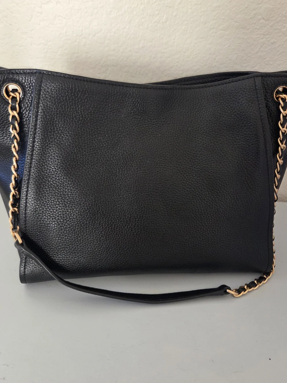 Tory Burch Black Leather Britten Tote Bag
